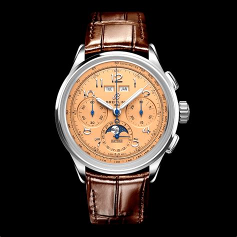 breitling salmon dial chronograph|breitling datora 42.